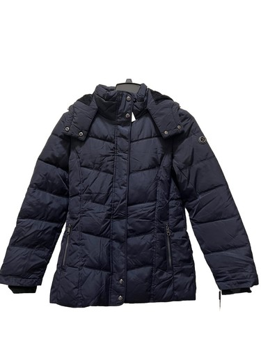 Calvin Klein Down Quilted Full Zip Puffer Jacket Hooded Mid-length