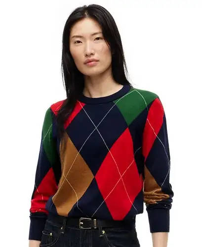 Tommy Hilfiger - Cotton Diamond-Pattern Sweater