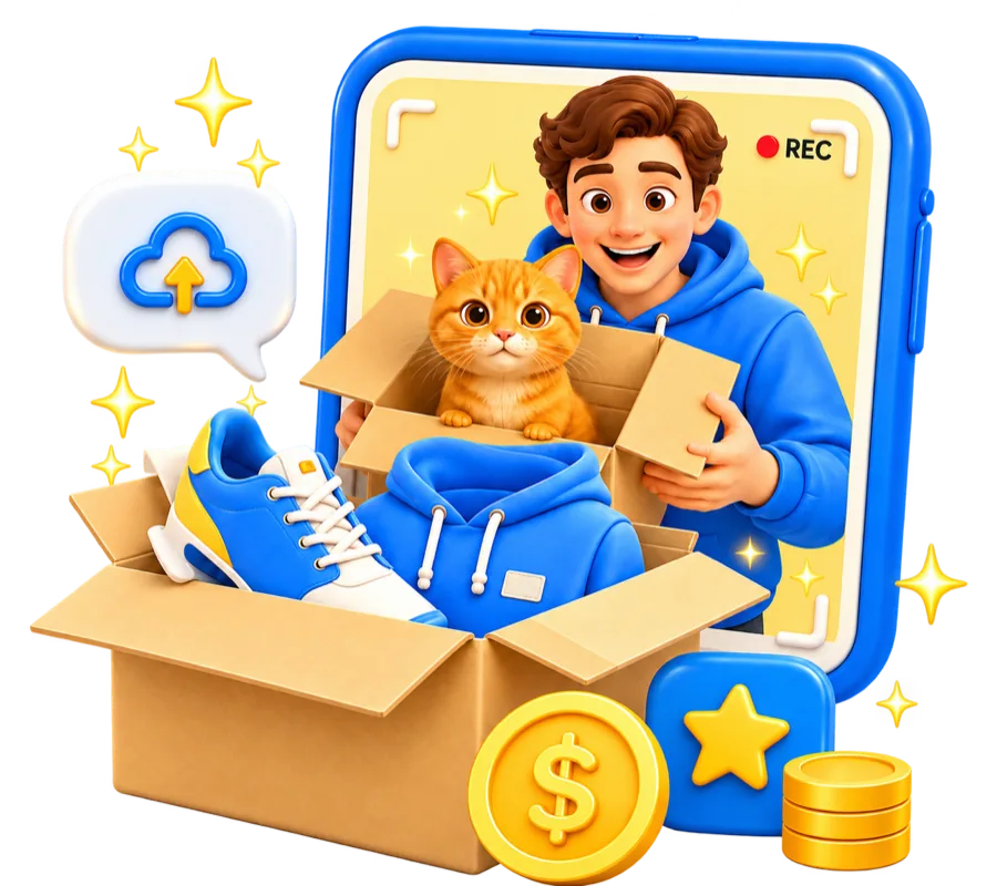 Parcel unboxing on video