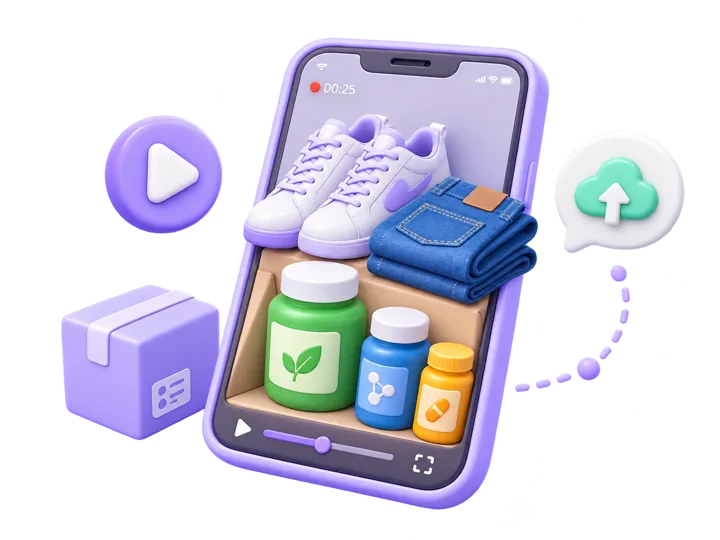 Video unboxing of a parcel: shoes, jeans, and vitamins
