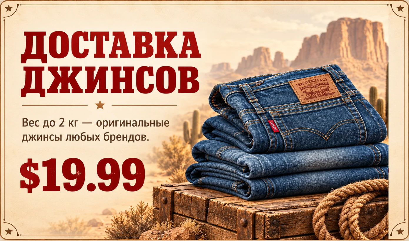 Доставка джинсов, вес до 2 кг - $19.99
