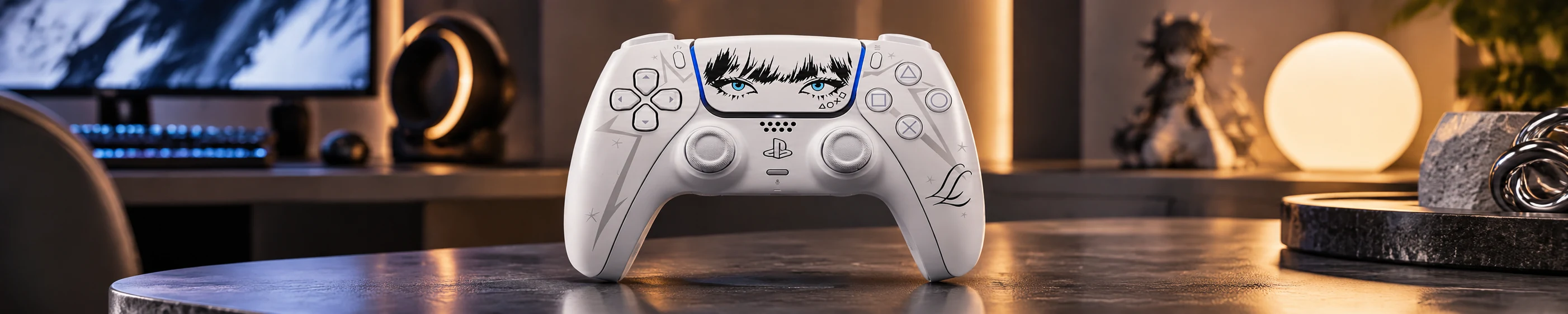 Контроллер DualSense LISA Limited Edition для PS5 в белом оформлении в стиле артистки LISA