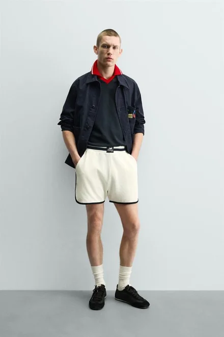 Zara: контрастные шорты France 98, FIFA Classics
