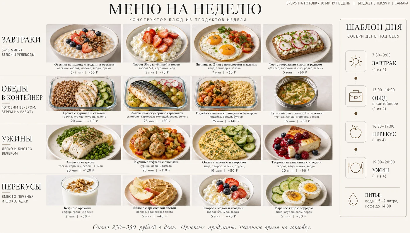 Weekly menu – example