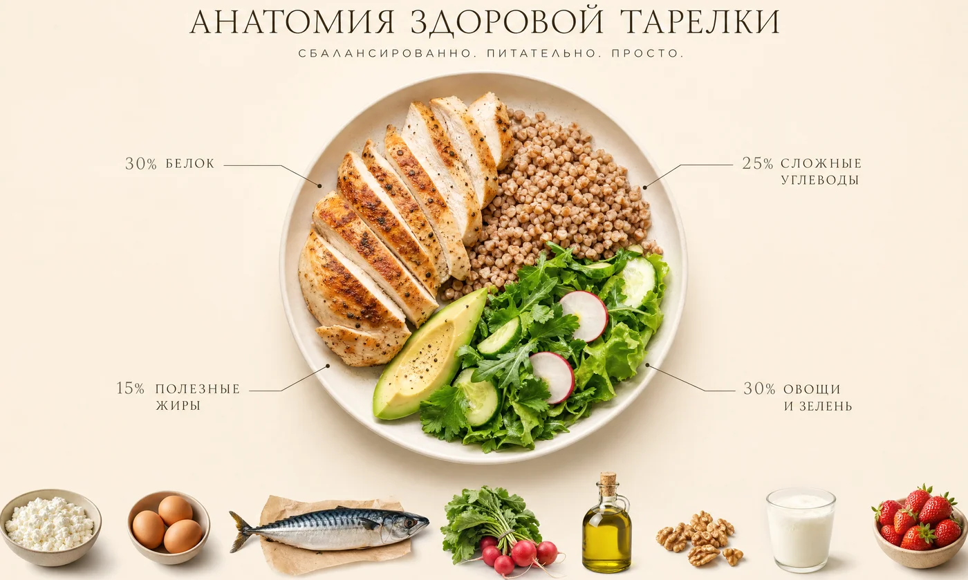 Anatomy of a healthy plate: protein, carbohydrates, vegetables and fats